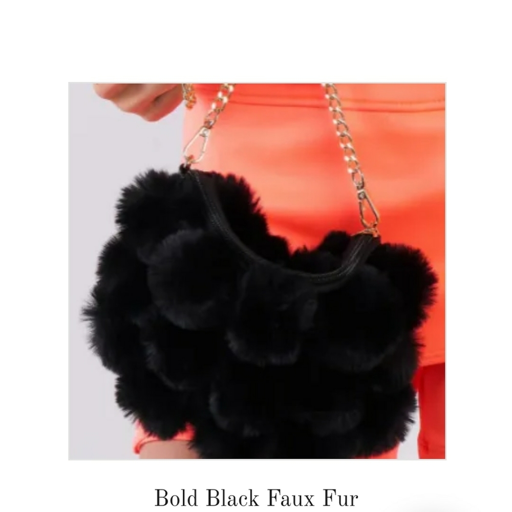 Black fur bag